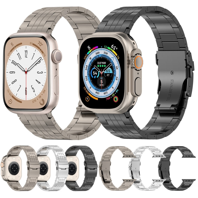 For Apple Watch Series 5 44mm Armor 5-bead Titanium Watch Band(Black) by buy2fix