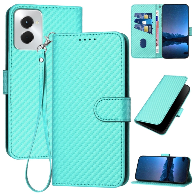 For Motorola Moto G Power 5G 2024 YX0070 Carbon Fiber Buckle Leather Phone Case with Lanyard(Light Blue) by buy2fix