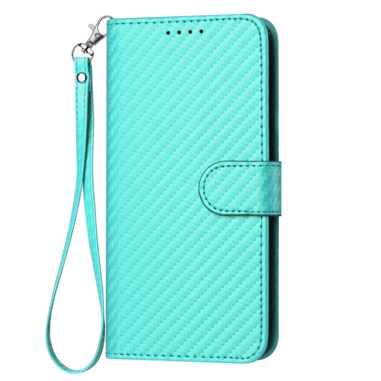 For Motorola Edge 5G 2024 YX0070 Carbon Fiber Buckle Leather Phone Case with Lanyard(Light Blue) by buy2fix