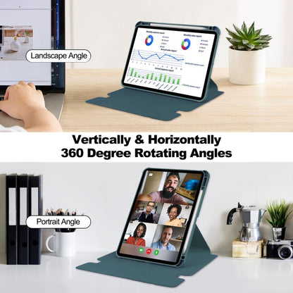 For iPad Air 13 2025 / 2024 Transparent Rotation Smart Leather Tablet Case(Dark Green) - iPad Air 13 2025 / 2024 Cases by buy2fix | Online Shopping UK | buy2fix