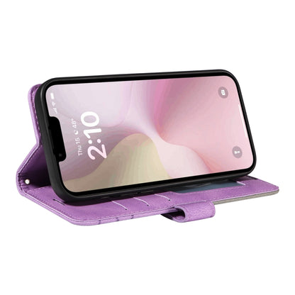 For iPhone 16e Dual-color Splicing Flip Leather Phone Case(Purple) by buy2fix
