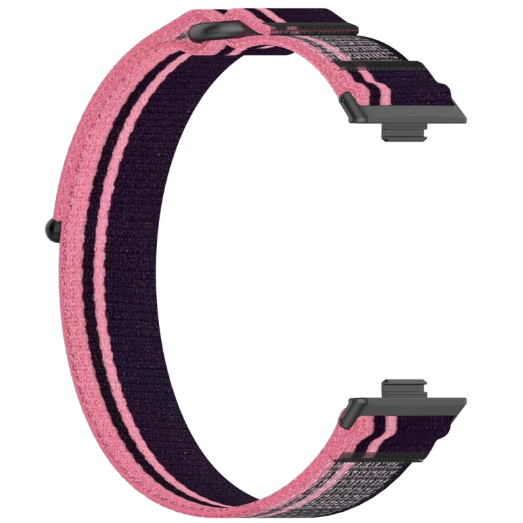 For Huawei Watch Fit3 Loop Nylon Watch Band(Pink Purple) by buy2fix