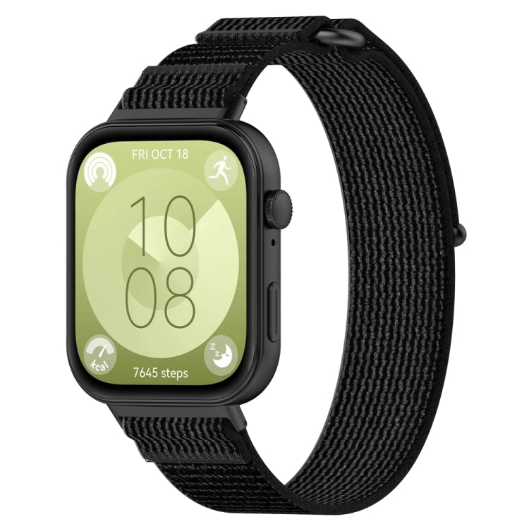 For Huawei Watch Fit3 Loop Nylon Watch Band(Black Grey) by buy2fix