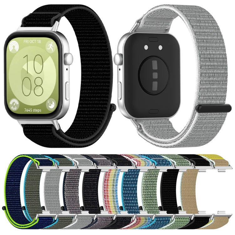 For Huawei Watch Fit3 Nylon Loop Hook and Loop Fastener Watch Band(Black) by buy2fix