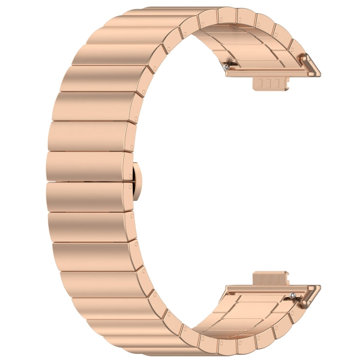 For Huawei Watch Fit3 One Bead Stainless Steel Watch Band(Rose Gold) by buy2fix
