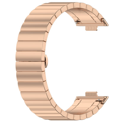 For Huawei Watch Fit3 One Bead Stainless Steel Watch Band(Rose Gold) by buy2fix