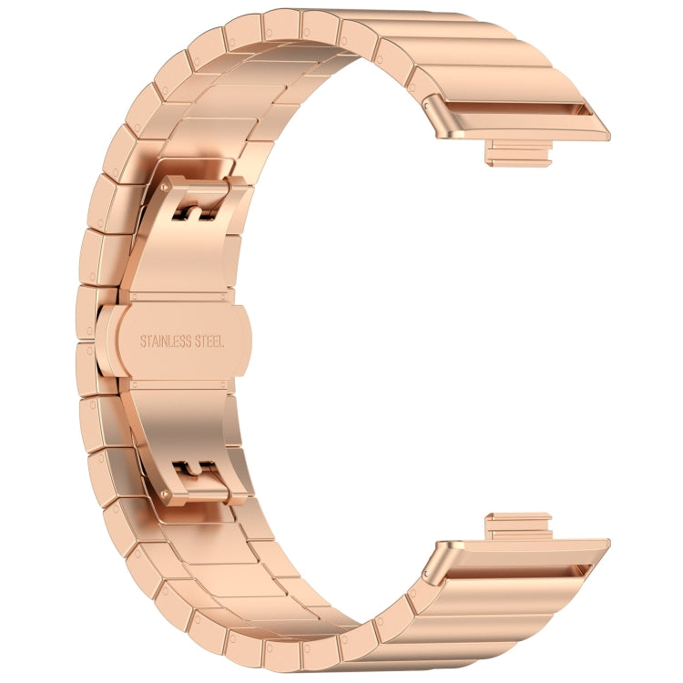 For Huawei Watch Fit3 One Bead Stainless Steel Watch Band(Rose Gold) by buy2fix
