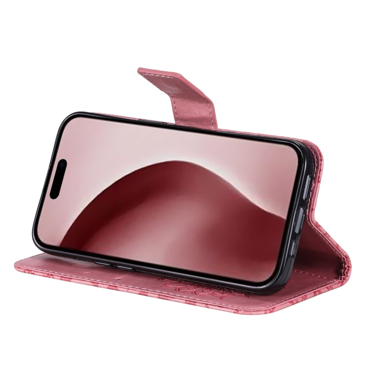 For iPhone 16 Pro Embossed Sunflower Pattern Flip Leather Phone Case(Pink) by buy2fix