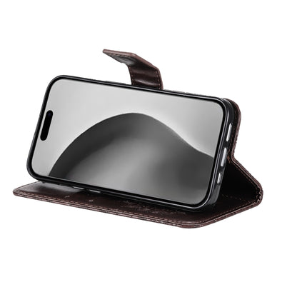 For iPhone 16 Pro Max Embossed Sunflower Pattern Flip Leather Phone Case(Brown) by buy2fix