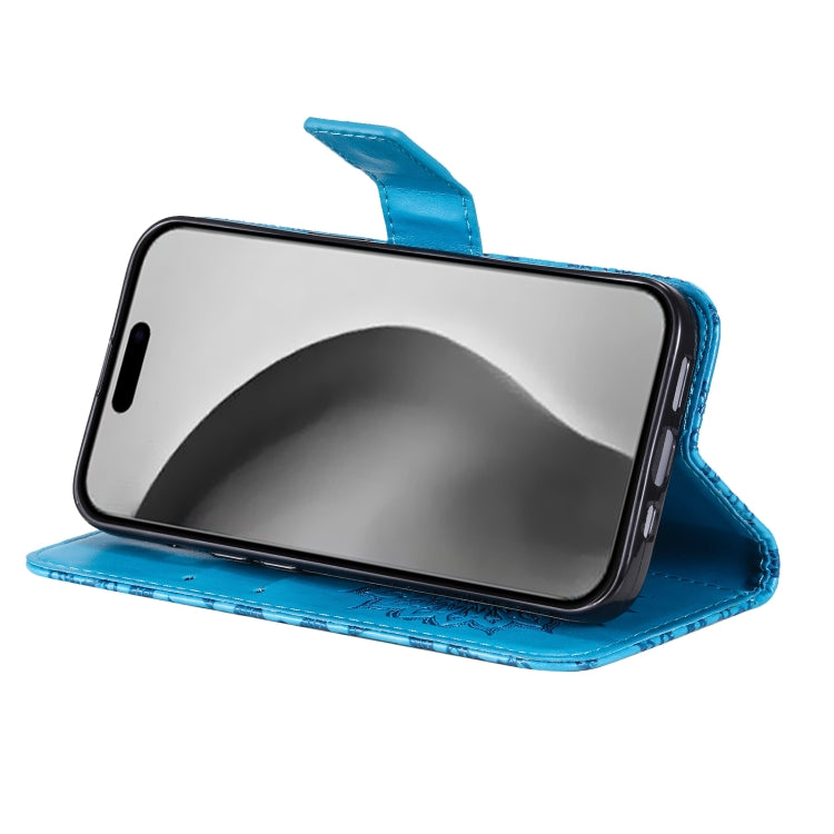 For iPhone 16 Pro Max Embossed Sunflower Pattern Flip Leather Phone Case(Blue) by buy2fix