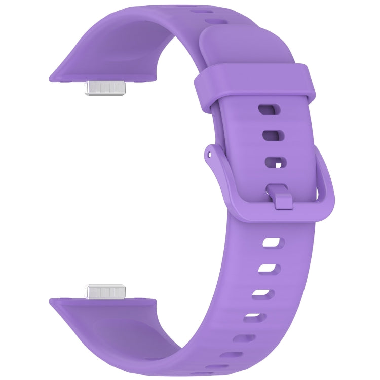 For Huawei Watch Fit3 Colorful Buckle Silicone Sports Watch Band(Purple) by buy2fix