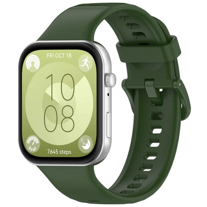For Huawei Watch Fit3 Colorful Buckle Silicone Sports Watch Band(Army Green) by buy2fix