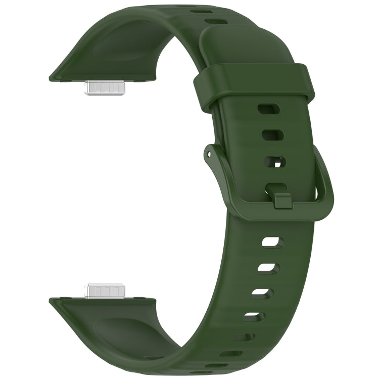 For Huawei Watch Fit3 Colorful Buckle Silicone Sports Watch Band(Army Green) by buy2fix
