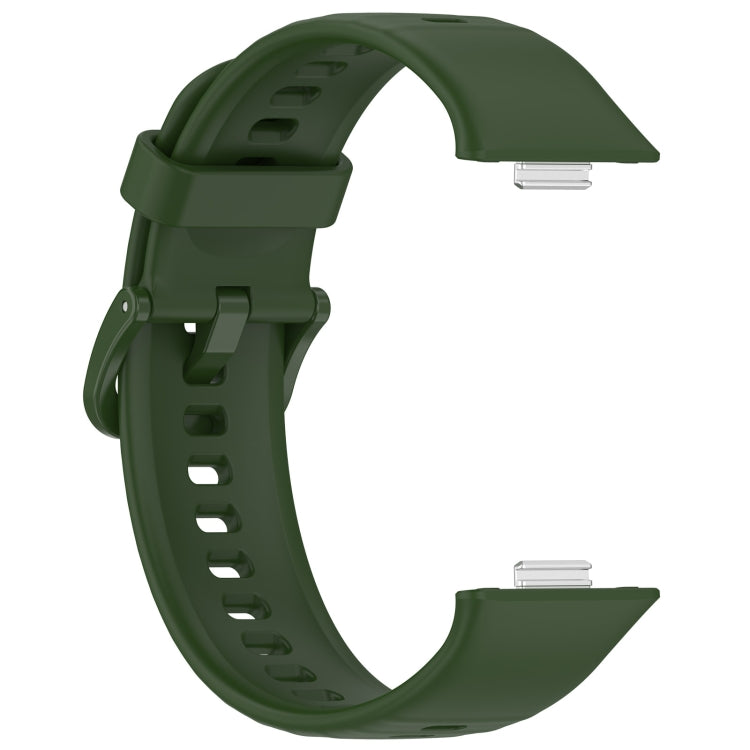 For Huawei Watch Fit3 Colorful Buckle Silicone Sports Watch Band(Army Green) by buy2fix