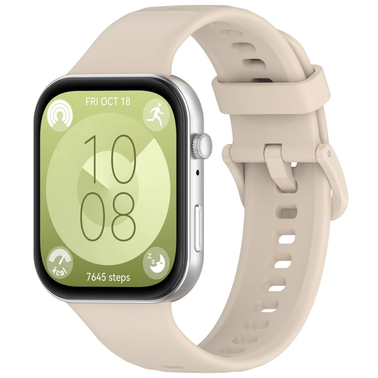 For Huawei Watch Fit3 Colorful Buckle Silicone Sports Watch Band(Ivory White) by buy2fix