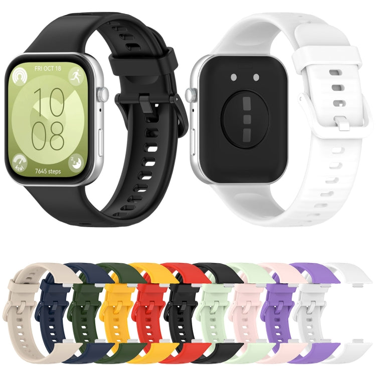 For Huawei Watch Fit3 Colorful Buckle Silicone Sports Watch Band(White) by buy2fix