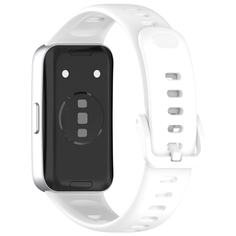 For Huawei Band 10 / 9 / 8 Nail Button Glossy Silicone Watch Band(White) by buy2fix