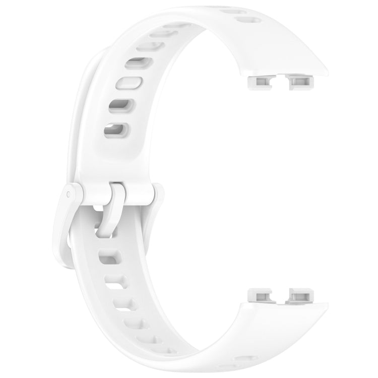 For Huawei Band 10 / 9 / 8 Nail Button Glossy Silicone Watch Band(White) by buy2fix