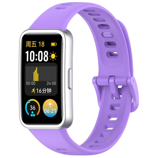 For Huawei Band 10 / 9 / 8 Nail Button Glossy Silicone Watch Band(Purple) by buy2fix