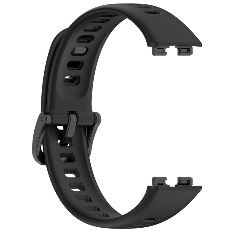For Huawei Band 10 / 9 / 8 Nail Button Glossy Silicone Watch Band(Black) by buy2fix