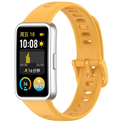 For Huawei Band 10 / 9 / 8 Nail Button Glossy Silicone Watch Band(Yellow) by buy2fix