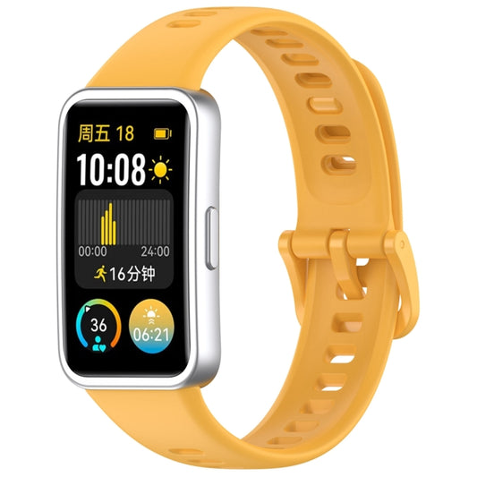 For Huawei Band 10 / 9 / 8 Nail Button Glossy Silicone Watch Band(Yellow) by buy2fix