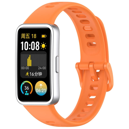 For Huawei Band 10 / 9 / 8 Nail Button Glossy Silicone Watch Band(Orange) by buy2fix