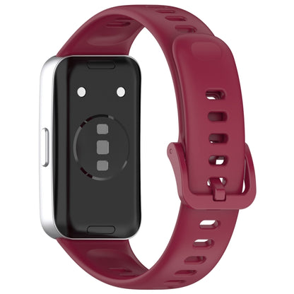 For Huawei Band 10 / 9 / 8 Nail Button Glossy Silicone Watch Band(Wine Red) by buy2fix