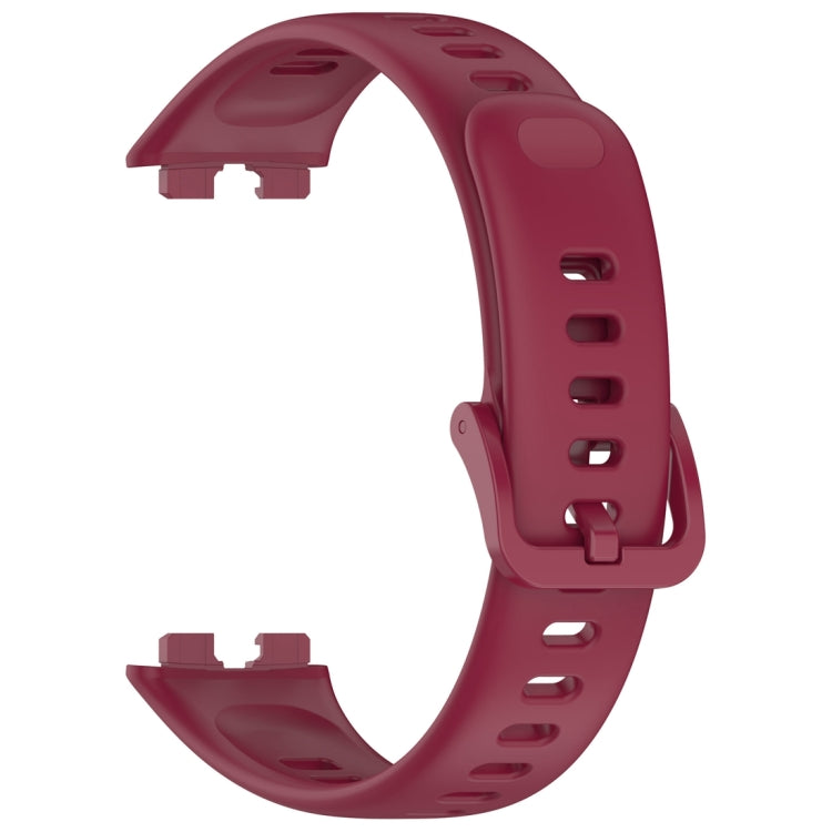 For Huawei Band 10 / 9 / 8 Nail Button Glossy Silicone Watch Band(Wine Red) by buy2fix