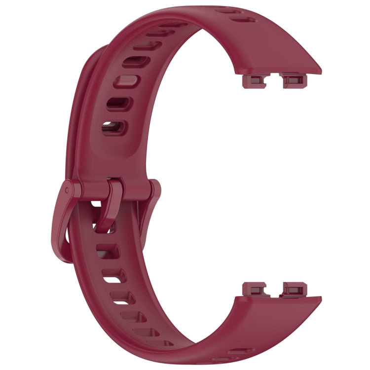 For Huawei Band 10 / 9 / 8 Nail Button Glossy Silicone Watch Band(Wine Red) by buy2fix