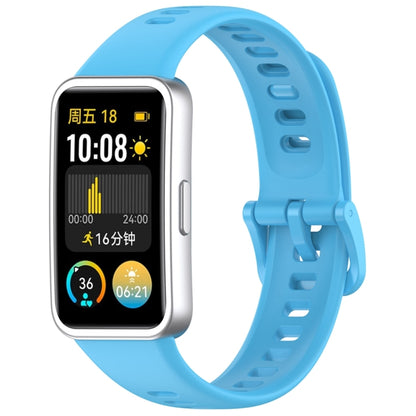 For Huawei Band 10 / 9 / 8 Nail Button Glossy Silicone Watch Band(Sky Blue) by buy2fix
