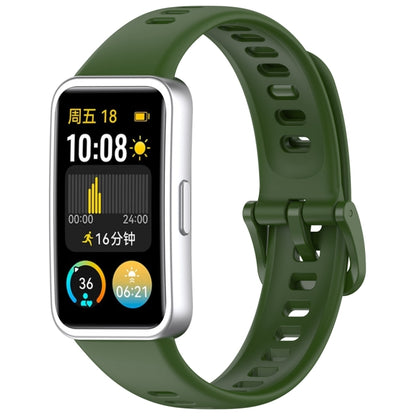 For Huawei Band 10 / 9 / 8 Nail Button Glossy Silicone Watch Band(Dark Green) by buy2fix