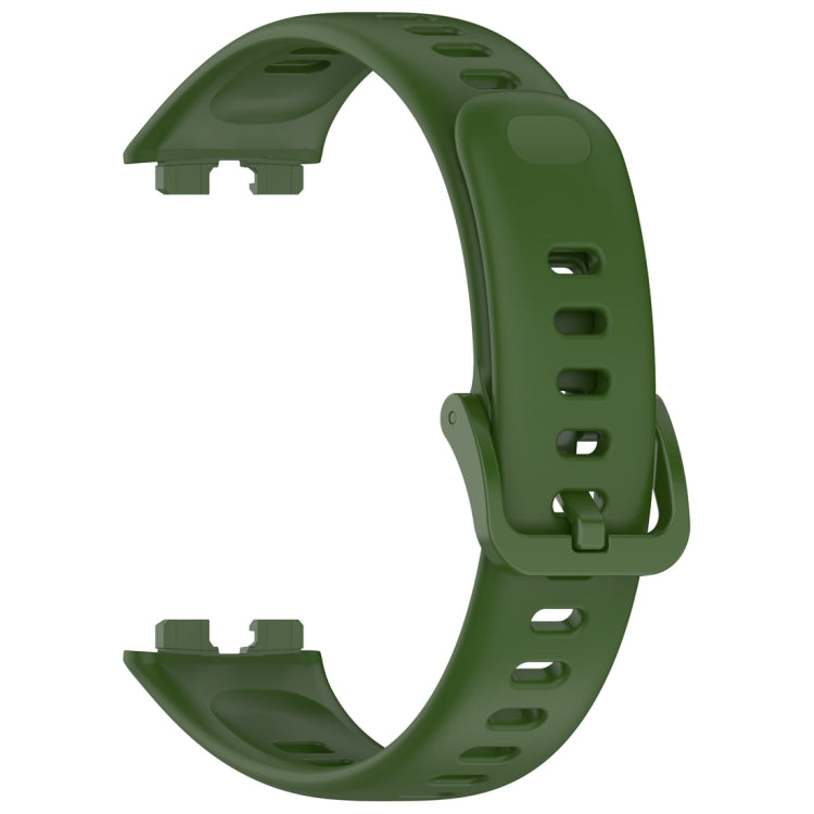 For Huawei Band 10 / 9 / 8 Nail Button Glossy Silicone Watch Band(Dark Green) by buy2fix