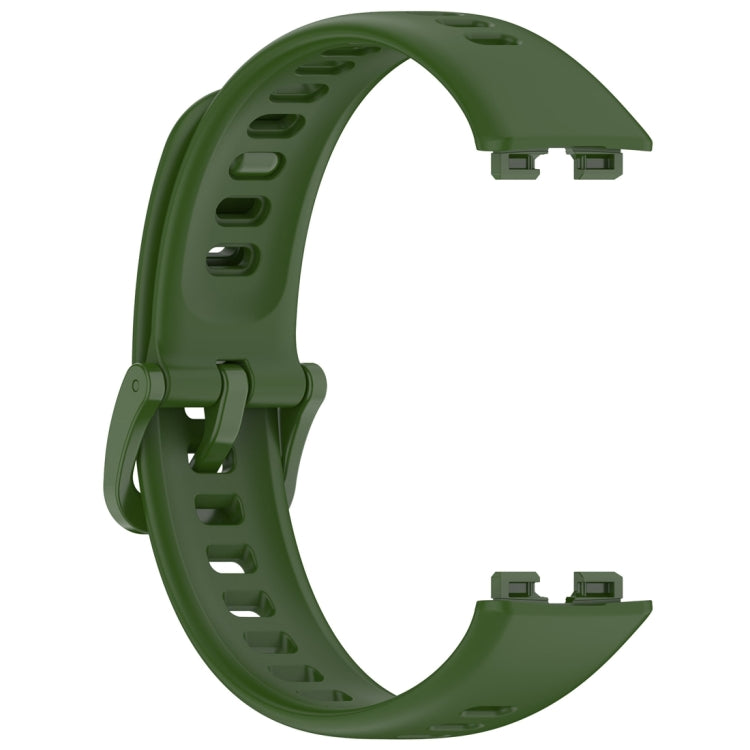 For Huawei Band 10 / 9 / 8 Nail Button Glossy Silicone Watch Band(Dark Green) by buy2fix