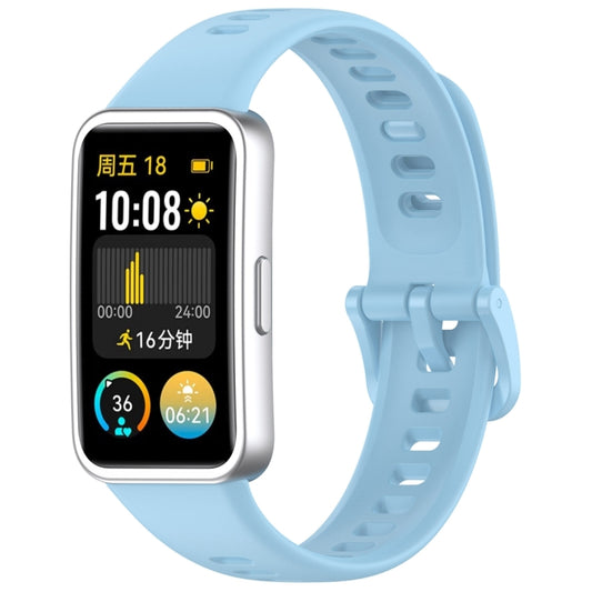 For Huawei Band 10 / 9 / 8 Nail Button Glossy Silicone Watch Band(Light Blue) by buy2fix