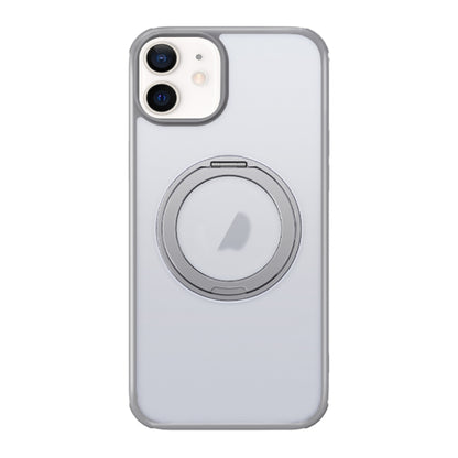 For iPhone 12 MagSafe Holder PC Hybrid TPU Phone Case(Matte Grey) - iPhone 12 / 12 Pro Cases by buy2fix | Online Shopping UK | buy2fix