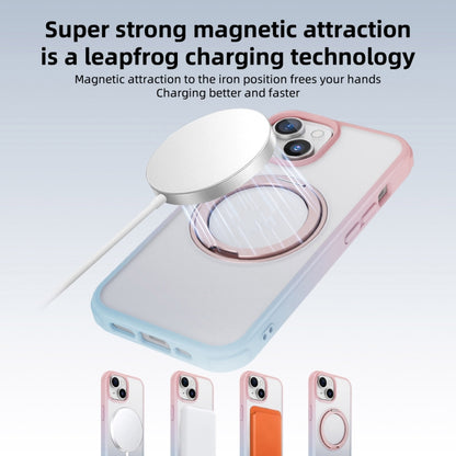 For iPhone 12 Pro Max MagSafe Holder PC Hybrid TPU Phone Case(Pink Blue) - iPhone 12 Pro Max Cases by buy2fix | Online Shopping UK | buy2fix