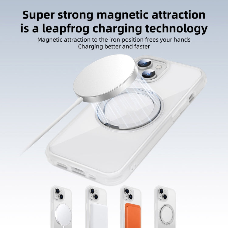 For iPhone 12 Pro Max MagSafe Holder PC Hybrid TPU Phone Case(Transparent White) - iPhone 12 Pro Max Cases by buy2fix | Online Shopping UK | buy2fix