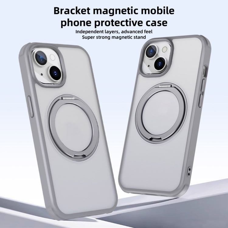 For iPhone 13 MagSafe Holder PC Hybrid TPU Phone Case(Matte Grey) - iPhone 13 Cases by buy2fix | Online Shopping UK | buy2fix