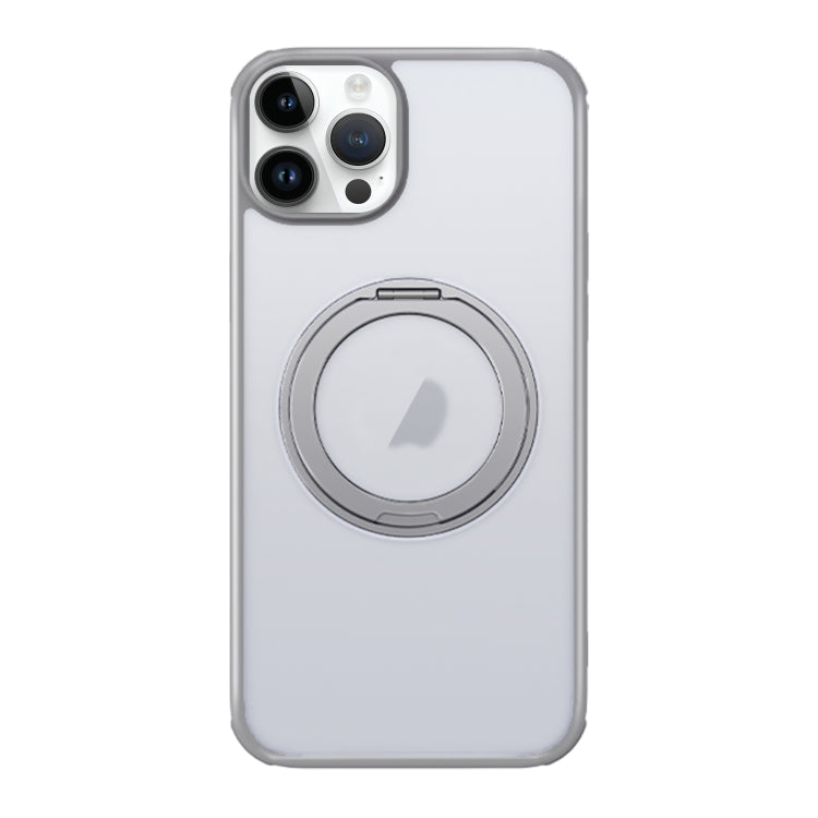 For iPhone 13 Pro MagSafe Holder PC Hybrid TPU Phone Case(Matte Grey) - iPhone 13 Pro Cases by buy2fix | Online Shopping UK | buy2fix