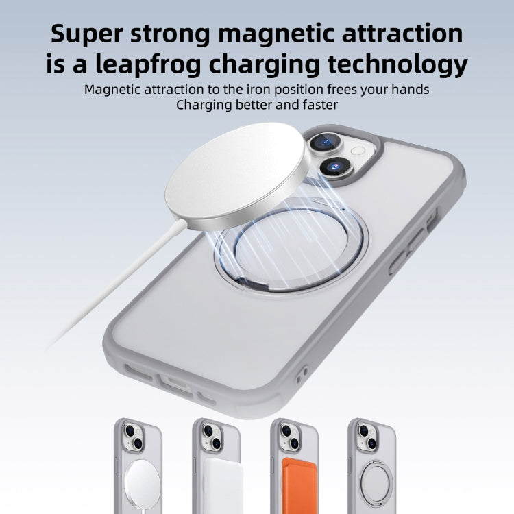 For iPhone 13 Pro MagSafe Holder PC Hybrid TPU Phone Case(Matte Grey) - iPhone 13 Pro Cases by buy2fix | Online Shopping UK | buy2fix