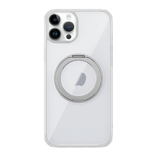 For iPhone 13 Pro MagSafe Holder PC Hybrid TPU Phone Case(Transparent White) - iPhone 13 Pro Cases by buy2fix | Online Shopping UK | buy2fix