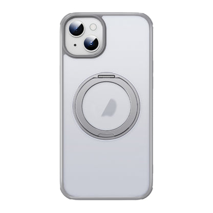 For iPhone 14 MagSafe Holder PC Hybrid TPU Phone Case(Matte Grey) - iPhone 14 Cases by buy2fix | Online Shopping UK | buy2fix