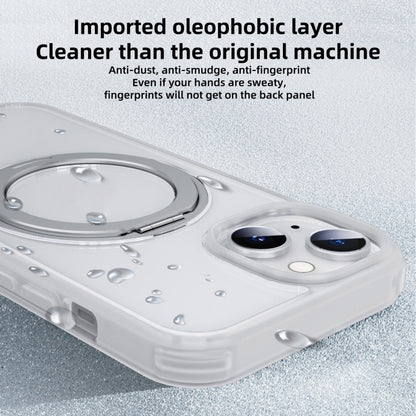 For iPhone 15 MagSafe Holder PC Hybrid TPU Phone Case(Transparent White) - iPhone 15 Cases by buy2fix | Online Shopping UK | buy2fix