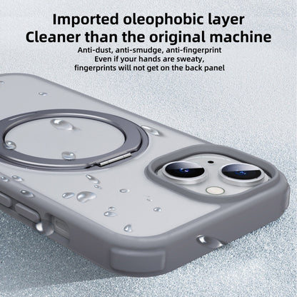 For iPhone 15 Pro MagSafe Holder PC Hybrid TPU Phone Case(Matte Grey) - iPhone 15 Pro Cases by buy2fix | Online Shopping UK | buy2fix