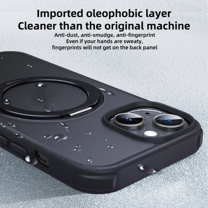 For iPhone 15 Pro Max MagSafe Holder PC Hybrid TPU Phone Case(Matte Black) - iPhone 15 Pro Max Cases by buy2fix | Online Shopping UK | buy2fix