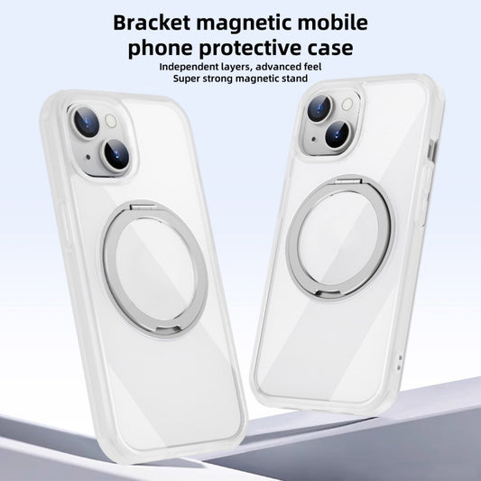 For iPhone 15 Pro Max MagSafe Holder PC Hybrid TPU Phone Case(Transparent White) - iPhone 15 Pro Max Cases by buy2fix | Online Shopping UK | buy2fix