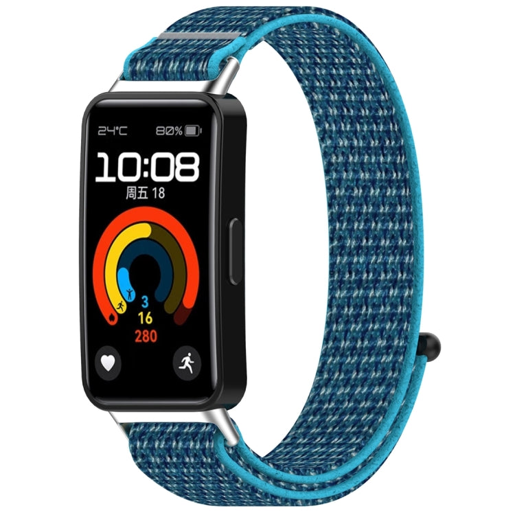 For Huawei Band 10 / 9 / 8 Nylon Loop Hook and Loop Fastener Watch Band(Ocean Blue) by buy2fix