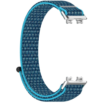 For Huawei Band 10 / 9 / 8 Nylon Loop Hook and Loop Fastener Watch Band(Ocean Blue) by buy2fix