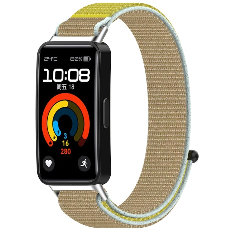 For Huawei Band 10 / 9 / 8 Nylon Loop Hook and Loop Fastener Watch Band(Camel) by buy2fix